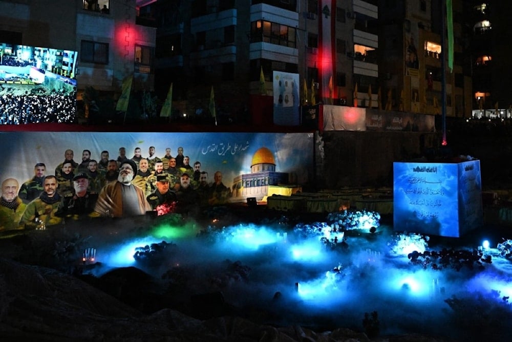 Desde el lugar del martirio del Sayyed Nasrallah. 26 de septiembre de 2025 (Foto: AFP)