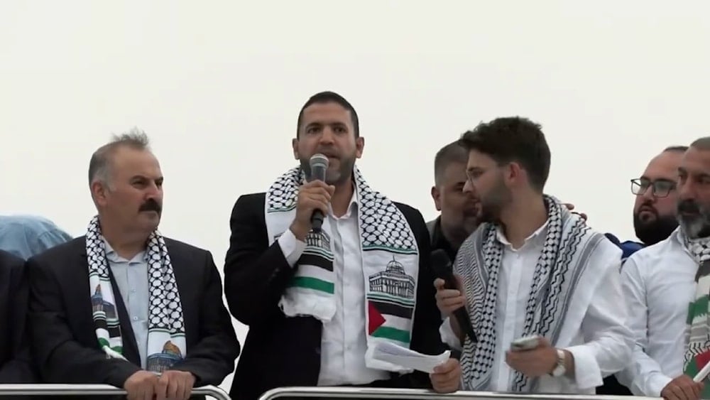 Masiva manifestación en apoyo a la Franja de Gaza (Foto: Al-Mayadeen)